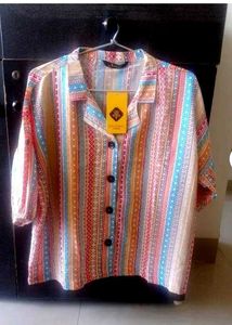 Striped Button-Down Top