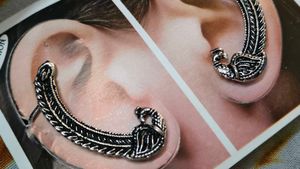 Peacock Feather Ear Cuff