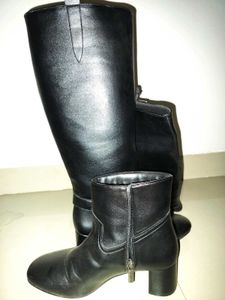 Knee Length Black Long Boots