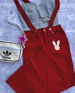 H&amp;m Bunny Printed Skirt With Braces🌸