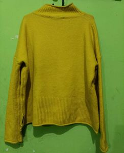 Floral Embroidered Yellow Sweater