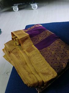 Elegant Purple &amp; Gold Saree