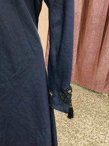 Elegant Navy Blue Embellished Abaya