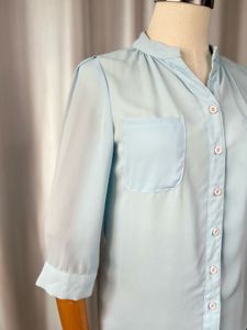 🪔24Hrs DIWALI SALE🪔Light Blue Button-Up Top