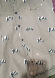 Patterned Button-Down Shirt