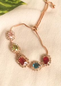 Elegant Multicolor Stone Adjustable Bracelet