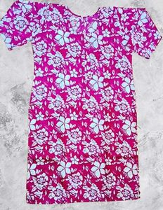 Women's Long Kurti Floral Hand Blocke Printed