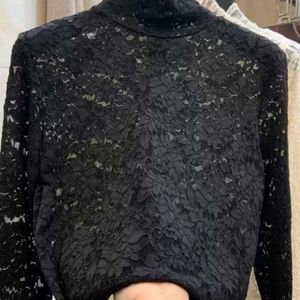Black Sheer Net Tops