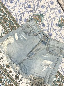 Distressed Denim Shorts