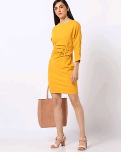 Kazo Mustard Bodycon Dress