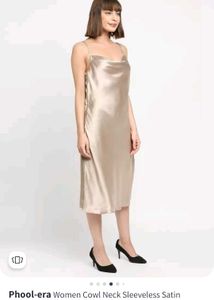 Satin Cowl Neck Slip Dress