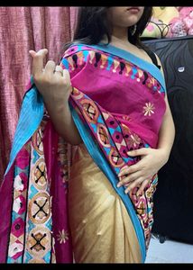 Beautiful Art Hand stitched Saree!!