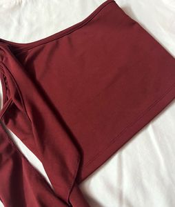 One-Shoulder Maroon Top (S)