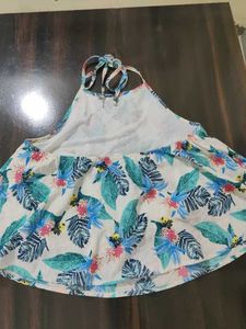 Mini Skirt And Tie Back Top