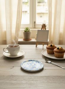 handmade coaster blueberry print