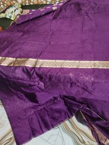 Purple &amp; Gold Brocade Fabric