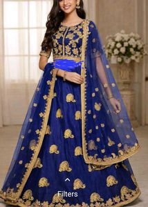 Royal Blue Embroidered Lehenga Choli