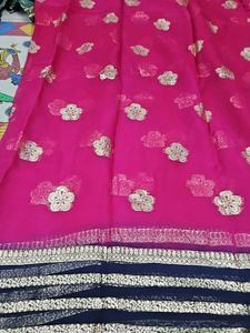 Georgette Saree With Blouse Same Blous