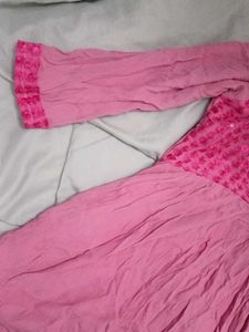 Pink Embellished Anarkali Kurta
