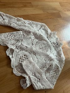 Lace Full Sleeve Zipper Back Shein Top