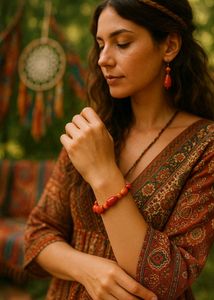 Boho Orange Beaded Bracelet