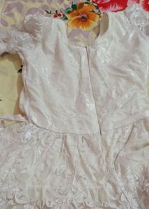 Price Drop! White And Pink Colour Combo Frock