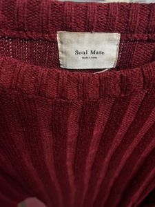 Burgundy Ribbed Long Sleeve Top