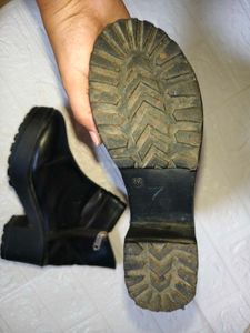 9 inches/UK 5 Black Ankle Boots