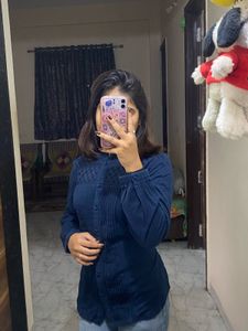 Laks*ita navy blue shirt top