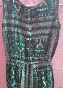 Green Printed Playsuit