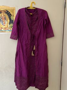 Max Purple Colour Kurtha With Jacket