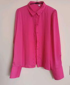 Pink Satin Oversized Shirt