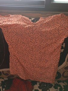 Peach Printed Top