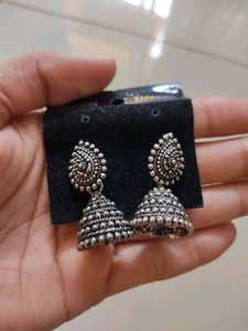 Silver Oxidized 2 Pairs Earrings Combo