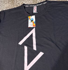 Boys New Trendy Black Graphic Tee