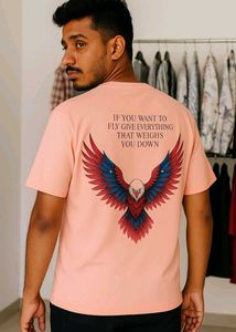 Peach Graphic Eagle Tee