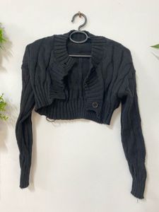 black bodycon dress with bolero