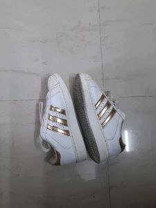 White Adidas Lace Shoes for Boys