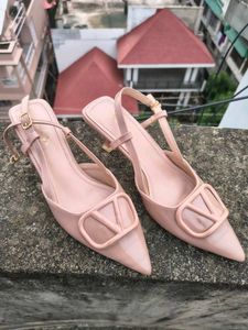 Pinkish Nude Elegant Kitten Heels Pointed Shoes