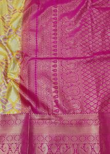 Pink &amp; Yellow Silk Saree