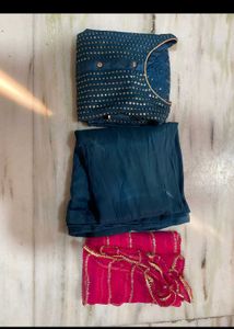 Stylish Blue &amp; Pink Kurta Set