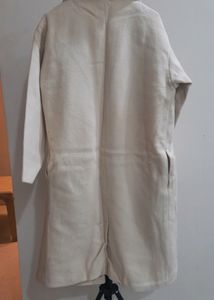 Subtle Long Off White Over Coat