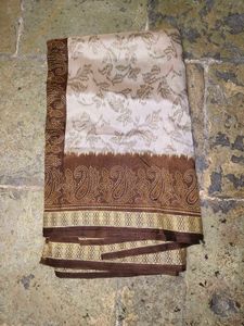 Elegant Brown &amp; Beige Saree