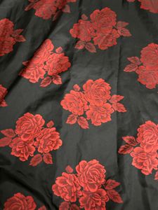 a beautiful black And Red Dress With Rose Print