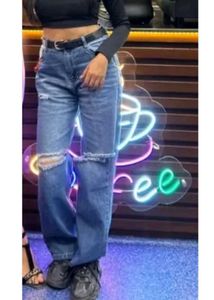 Distressed Wide Leg Jeans 1k