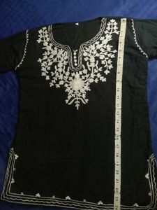 Embroidered Black Short Kurti 💅🏻