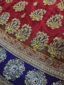 Red &amp; Blue Lehenga Choli Set Never Wore