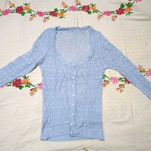 Light Blue Knit Cardigan