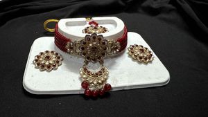 Red Beaded Jewelry Set