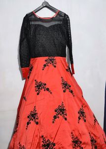 Black &amp; Coral Long Dress